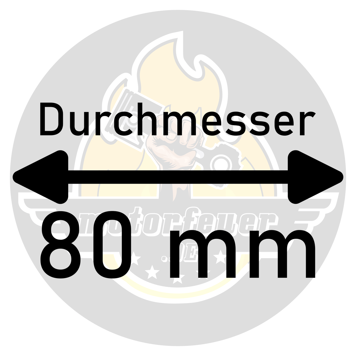 Motorfeuer Aufkleber rund 80 mm