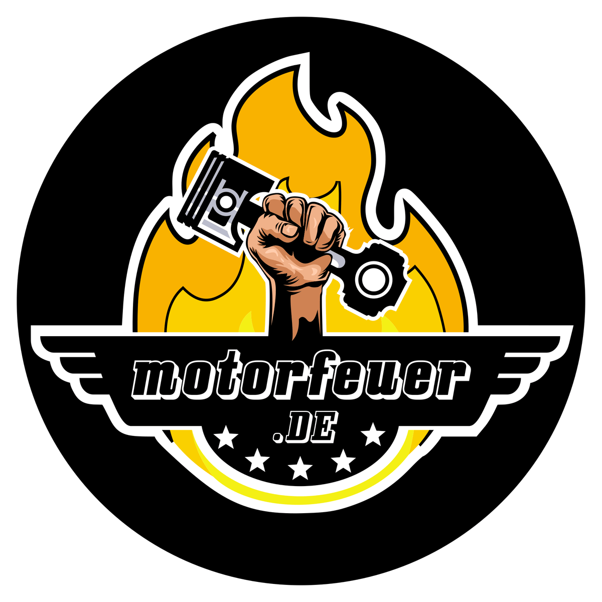 Motorfeuer Aufkleber rund 80 mm
