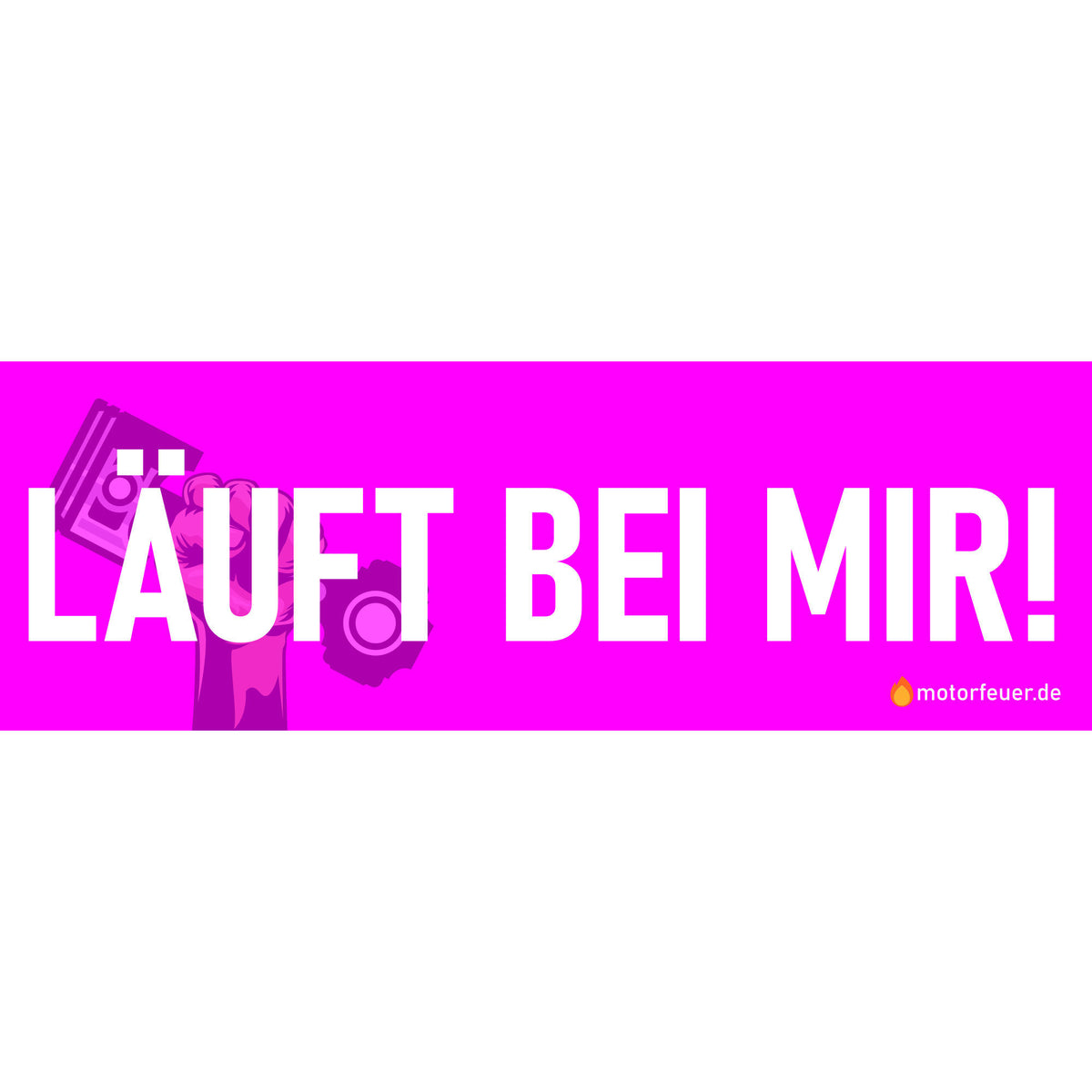 Motorfeuer Aufkleber Läuft bei mir - Edition Pink